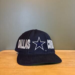 Vintage 90s Dallas Cowboys NFL Football Starter Wool Navy Blue Snapback Hat